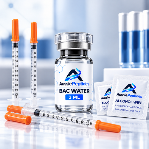 Peptide starter kit: insulin syringes, alcohol wipes and 3ml bac water vial